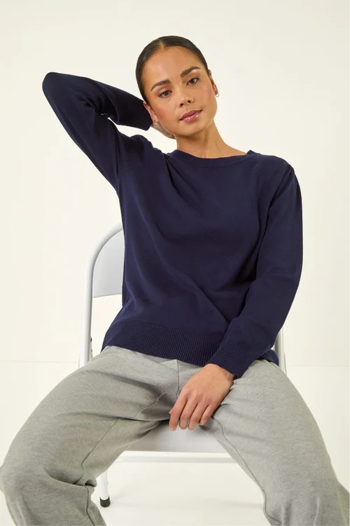 Roman Navy Petite Classic Crew Neck Jumper - Size 18 Image 1