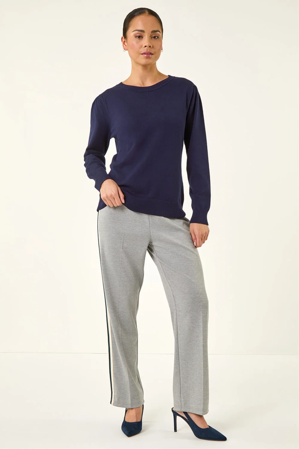 Roman Navy Petite Classic Crew Neck Jumper - Size 18 Image 2