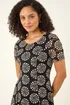 Roman Black Heart Circle Lace Stretch Dress - 14 Image 4