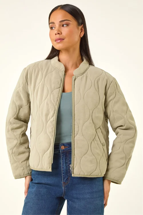 Roman Khaki Petite Quilted Puffer Jacket - 12 Image 3