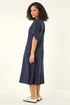 Roman Denim Textured A-Line Midi Dress - 14 Image 1