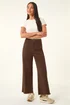 Roman Chocolate Petite Cotton Frayed Hem Trouser - Size 14 Image 2