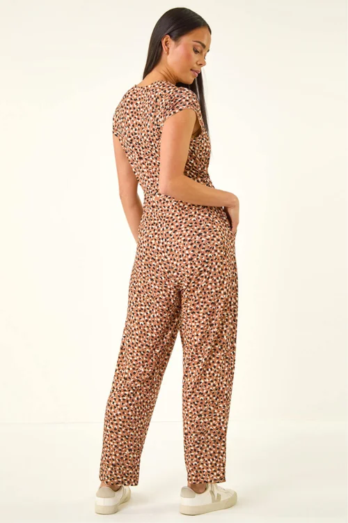 Roman Stone Petite Spot Tie Waist Jumpsuit - 14 Image 3