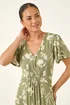 Roman Khaki Petite Floral Shirred Waist Dress - 16 Image 4