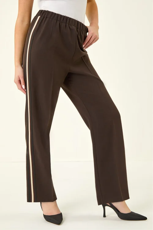 Roman Chocolate Petite Side Stripe Trouser - Size 14 Image 4