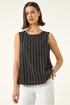 Roman Black Stripe Side Tie Detail Top - Size 20 Image 4