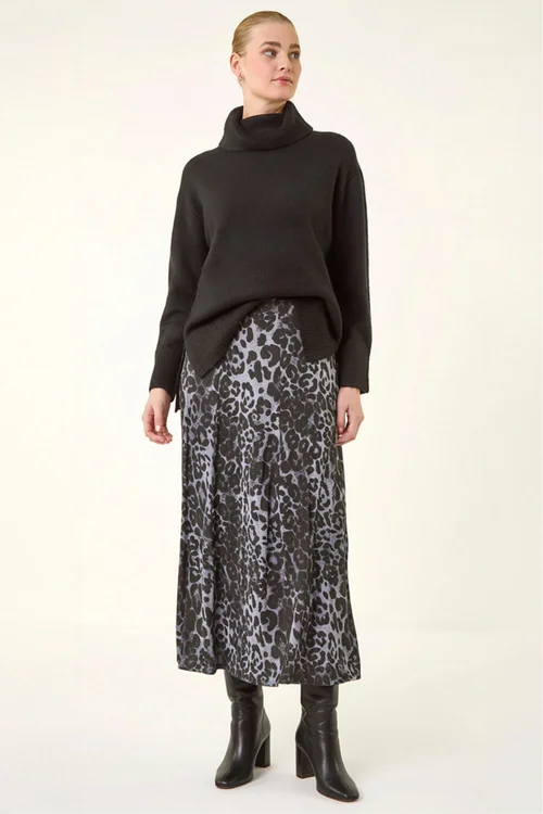 Roman Dark Grey Stretch Midi Skirt - Size 20 Image 3