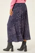 Roman Navy Floral Print Stretch Midi Skirt - 12 Image 4