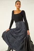 Roman Midnight Blue Abstract Diamond Print Midi Skirt - 14 Image 2