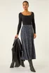 Roman Midnight Blue Abstract Diamond Print Midi Skirt - 14 Image 3