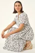 Roman White Floral Embroidered Button Midi Dress - 16 Image 1