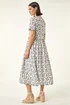 Roman White Floral Embroidered Button Midi Dress - 16 Image 3