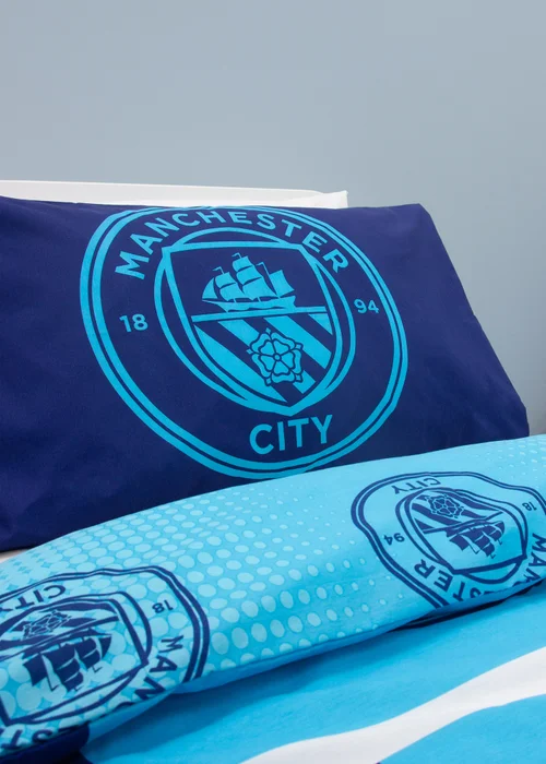 Manchester City FC Blue Flashy Duvet Cover - Single Image 3