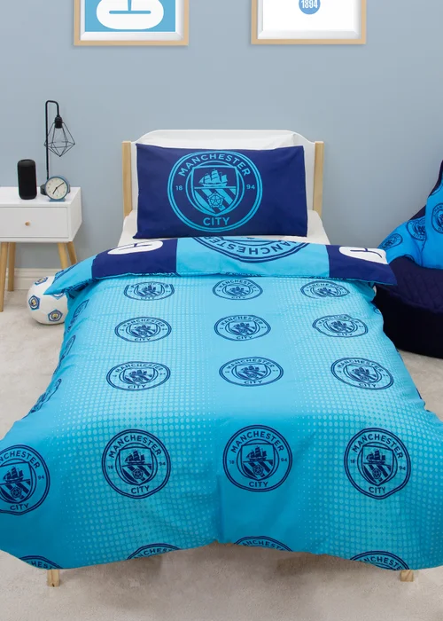 Manchester City FC Blue Flashy Duvet Cover - Single Image 2