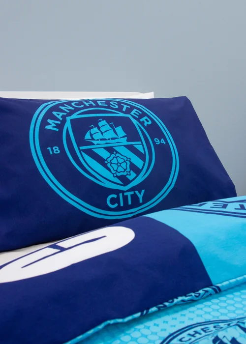 Manchester City FC Blue Flashy Duvet Cover - Single Image 4
