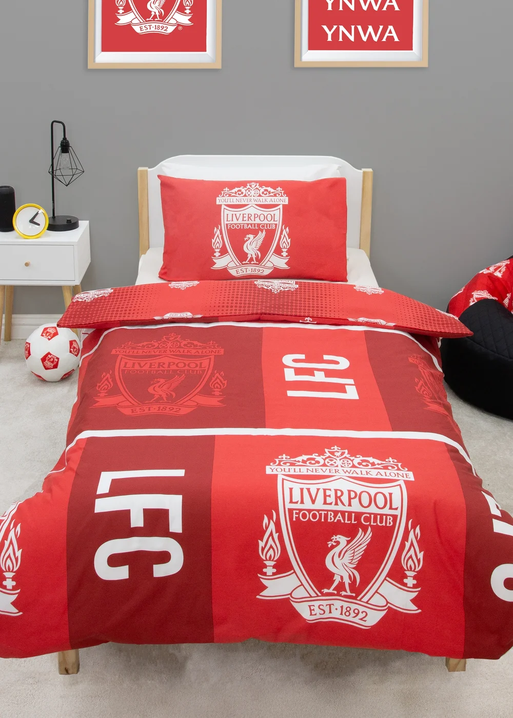 Liverpool FC Red Crunch Duvet Cover - Single Image 1
