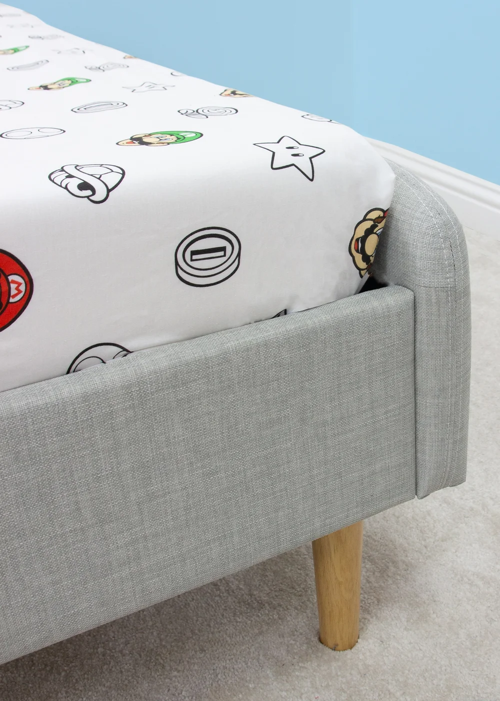 Super Mario White Fitted Sheet - Double Image 3