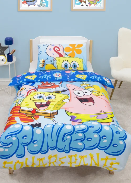 Spongebob Multicolour Squared Duvet Cover - Single Image 1