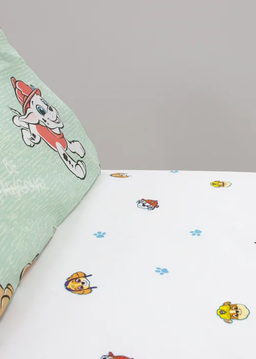 Paw Patrol White Missions Fitted Sheet - Junior Image 2