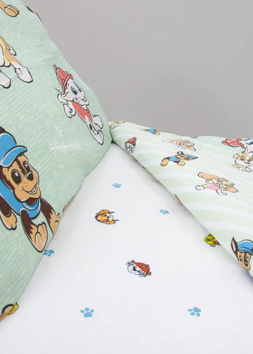 Paw Patrol White Missions Fitted Sheet - Junior Image 1