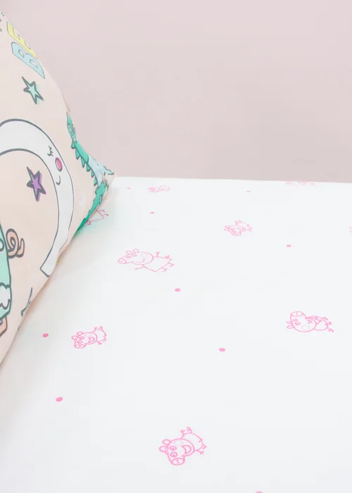 Peppa Pig White Prancer Fitted Sheet - Junior Image 2