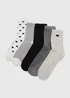 5 Pack Black Heart Ankle Socks - One Size Image 1