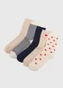 5 Pack Neutral Heart Ankle Socks - One Size Image 1
