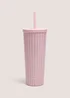 Pink Embossed Stripe Tumbler Image 1