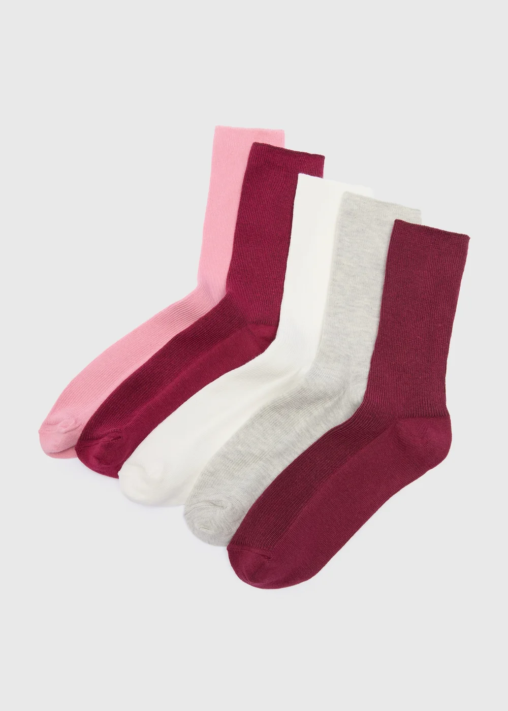 5 Pack Burgundy Ankle Socks - One Size Image 1