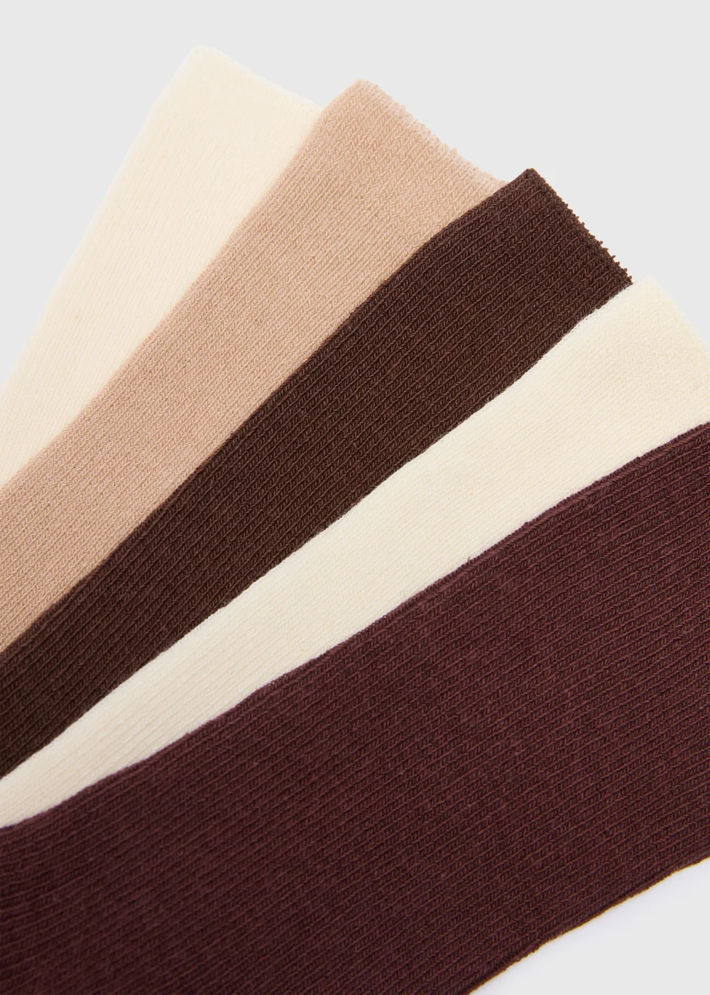 5 Pack Brown Ankle Socks - One Size Image 2