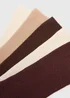5 Pack Brown Ankle Socks - One Size Image 2