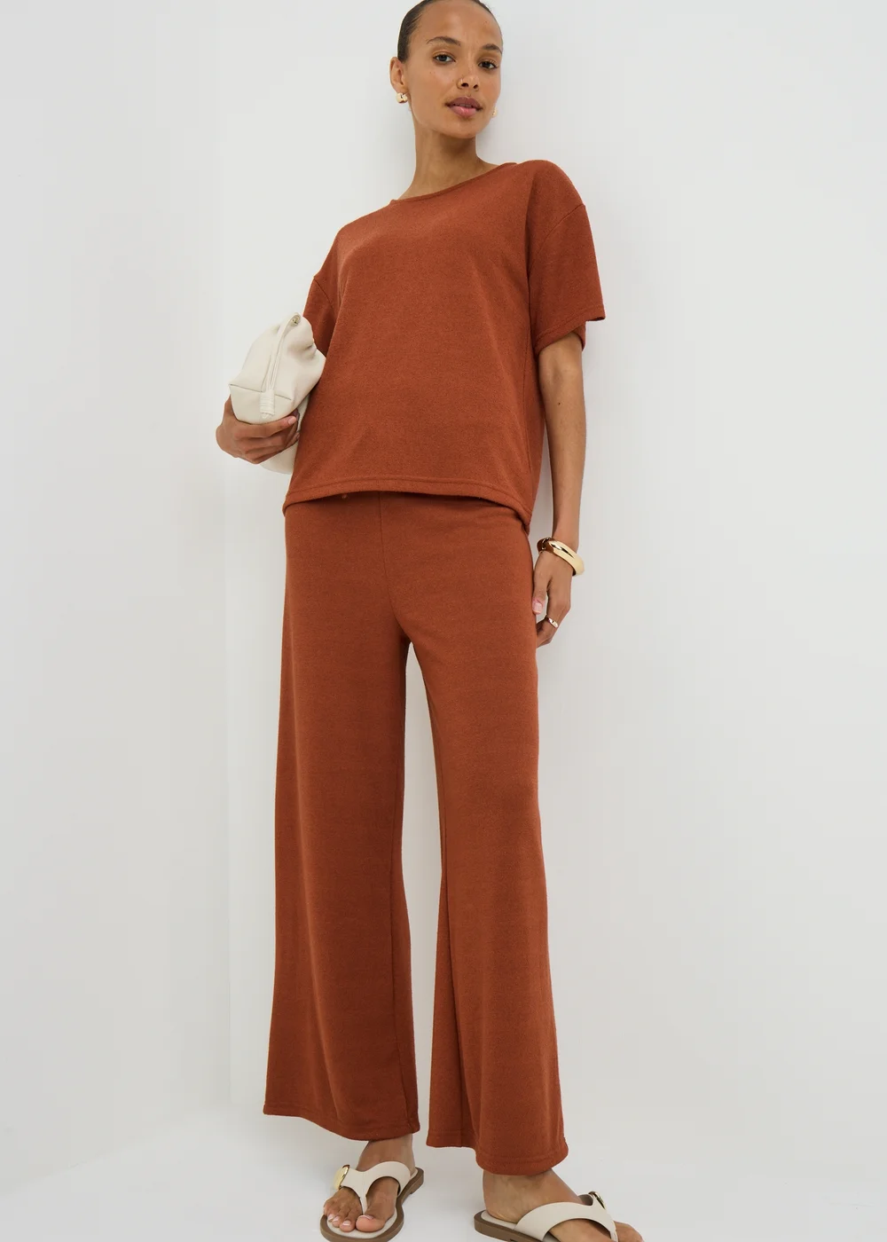 Terracotta Short Sleeve Co Ord Top - S Image 1