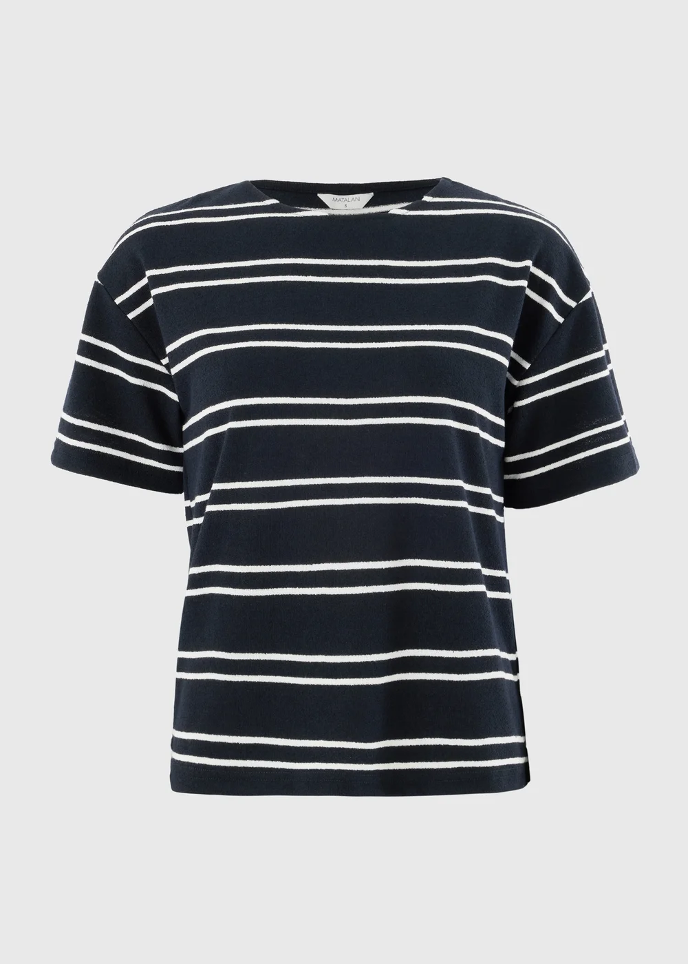 Navy Stripe Soft Knit Co Ord T-Shirt - M Image 4
