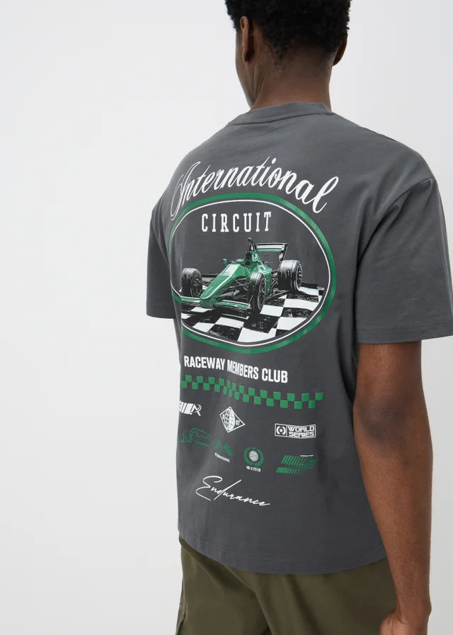 Grey Monaco Back Graphic T-Shirt