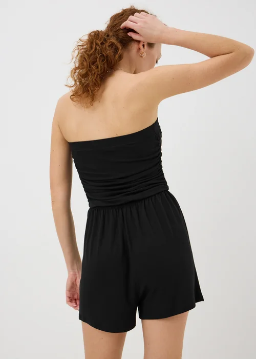 Black Plain Bandeau Playsuit - XL Image 1