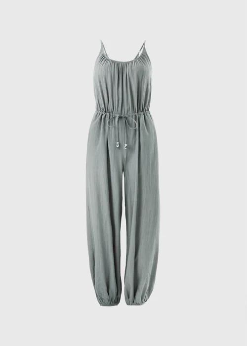 Light Blue Woven Cami Jumpsuit - 12 Image 4