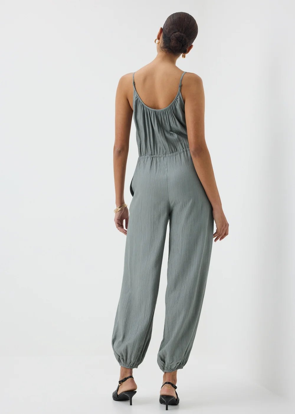 Light Blue Woven Cami Jumpsuit - 12 Image 2