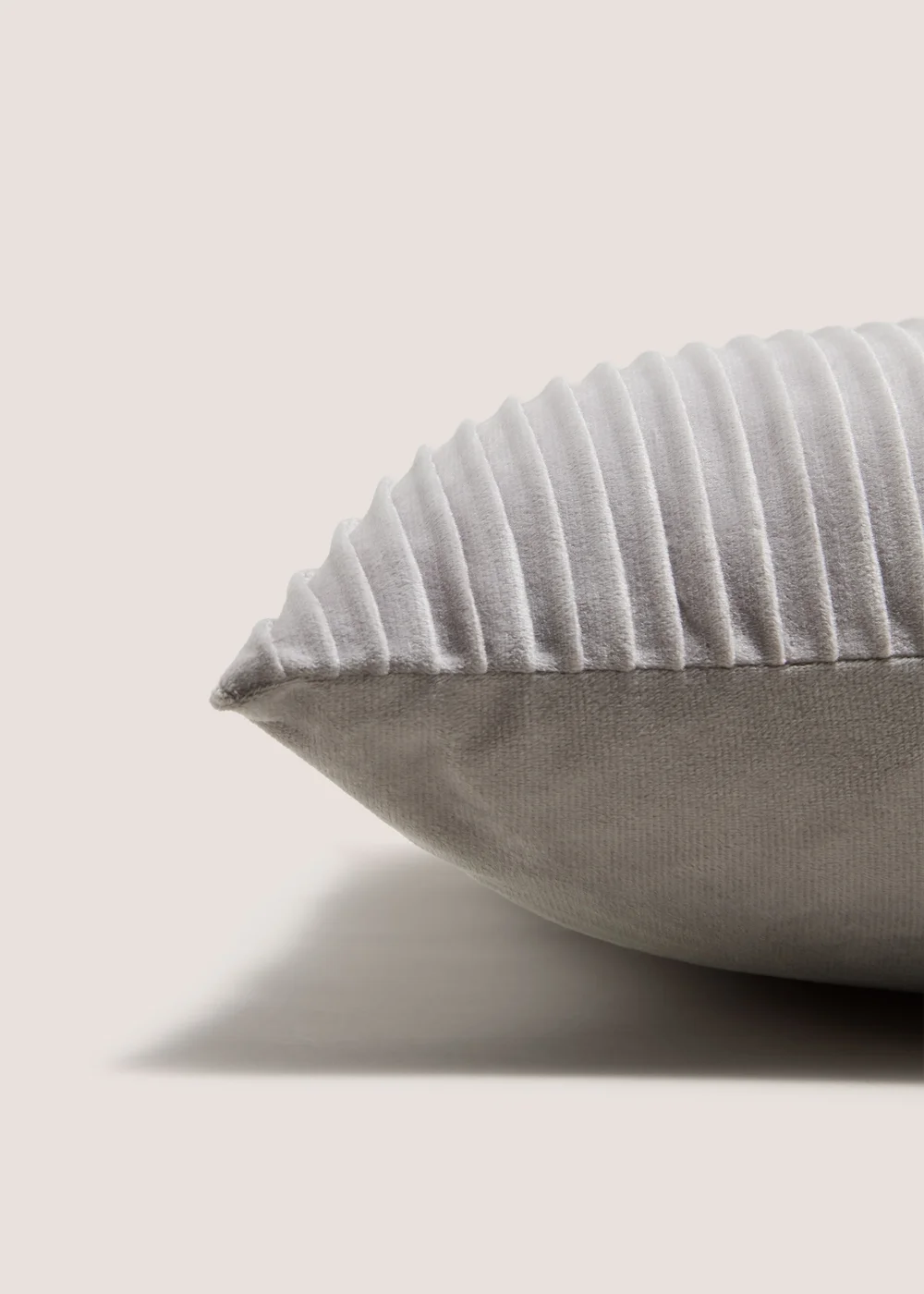 Grey Horizontal Pleat Cushion Image 2