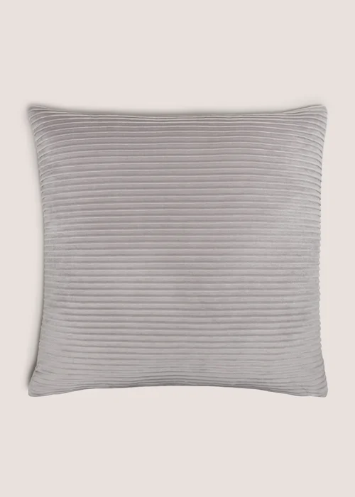Grey Horizontal Pleat Cushion Image 1