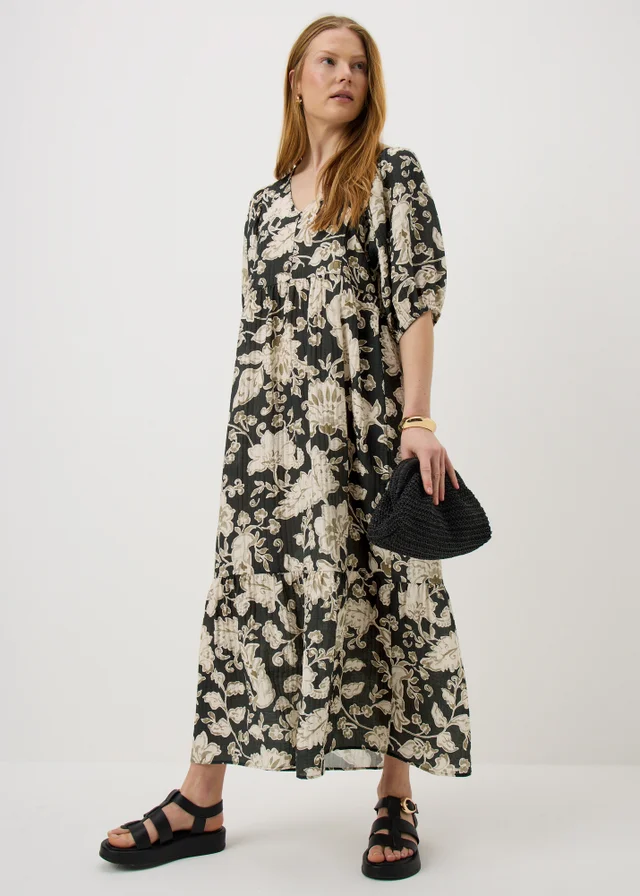 Beige Paisley Midaxi Dress