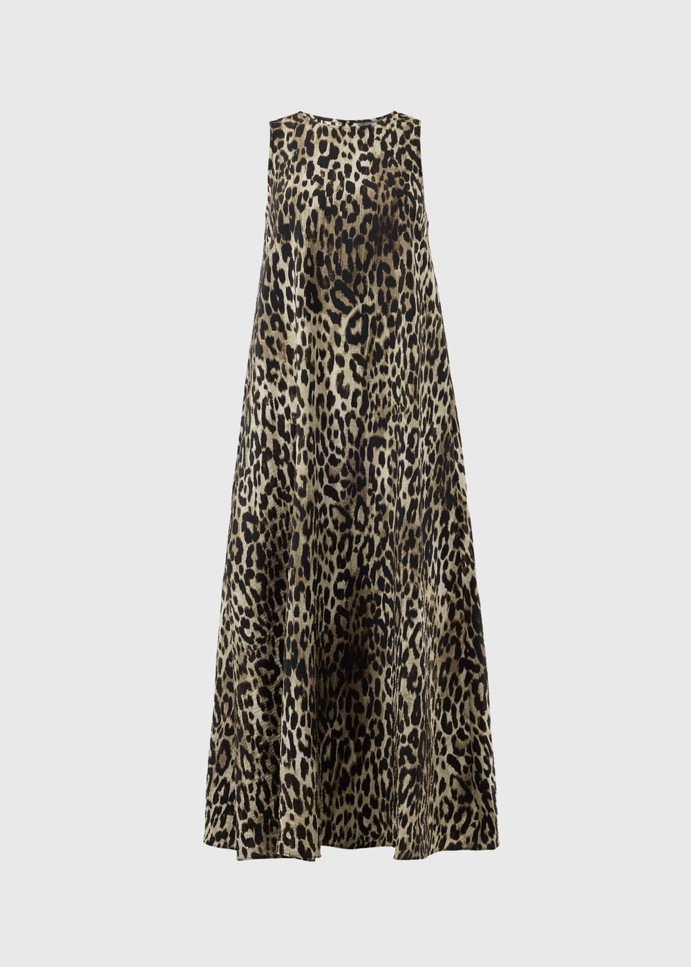 Brown Leopard Print Trapeze Maxi Dress - 10 Image 4