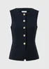 Navy Boucle Co Ord Waistcoat - Size 8 Image 1