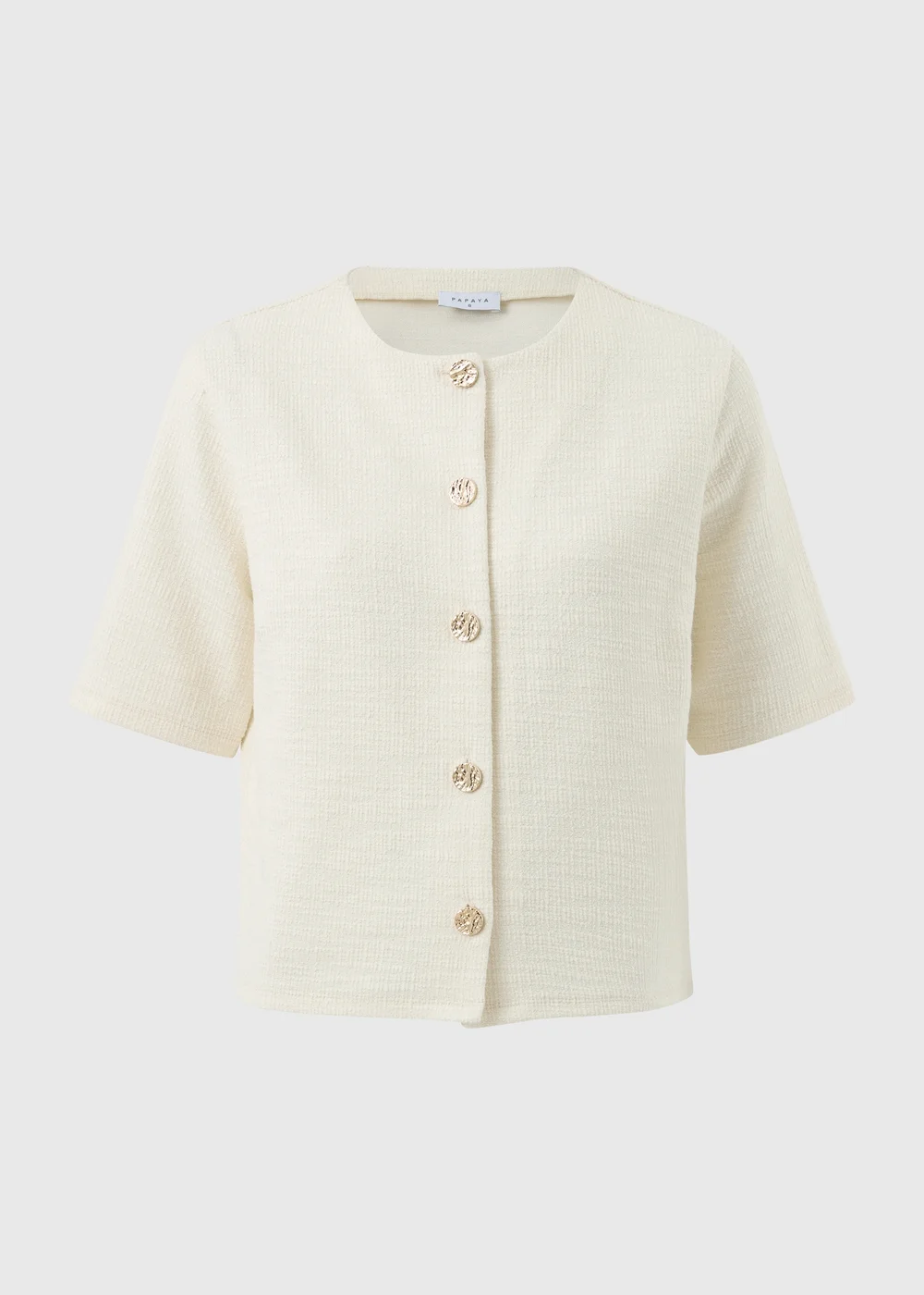 Stone Boucle Co Ord Top - Size 8 Image 1