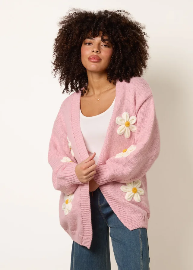 Blue Vanilla Pink Daisy Cardigan