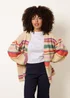 Blue Vanilla Beige Multi Coloured Stripe Cardigan - Medium/Large Image 1