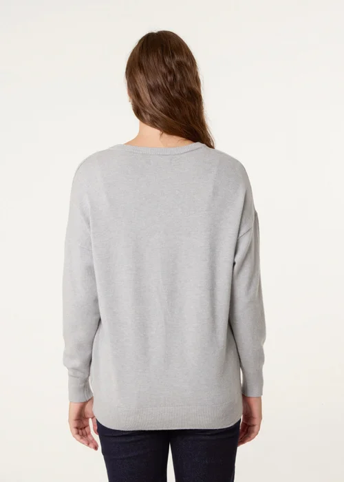 Blue Vanilla Grey Round Neck Jumper - 18-20 Image 5