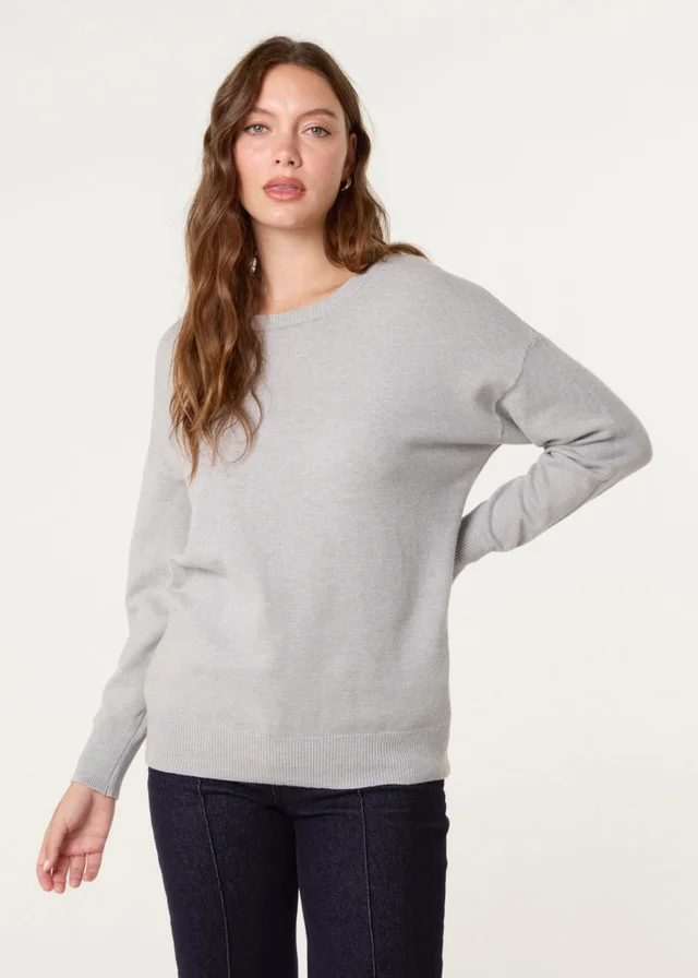 Blue Vanilla Grey Round Neck Jumper
