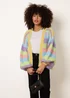 Blue Vanilla Multi Colourful Cardigan With Stripes - One Size Image 1
