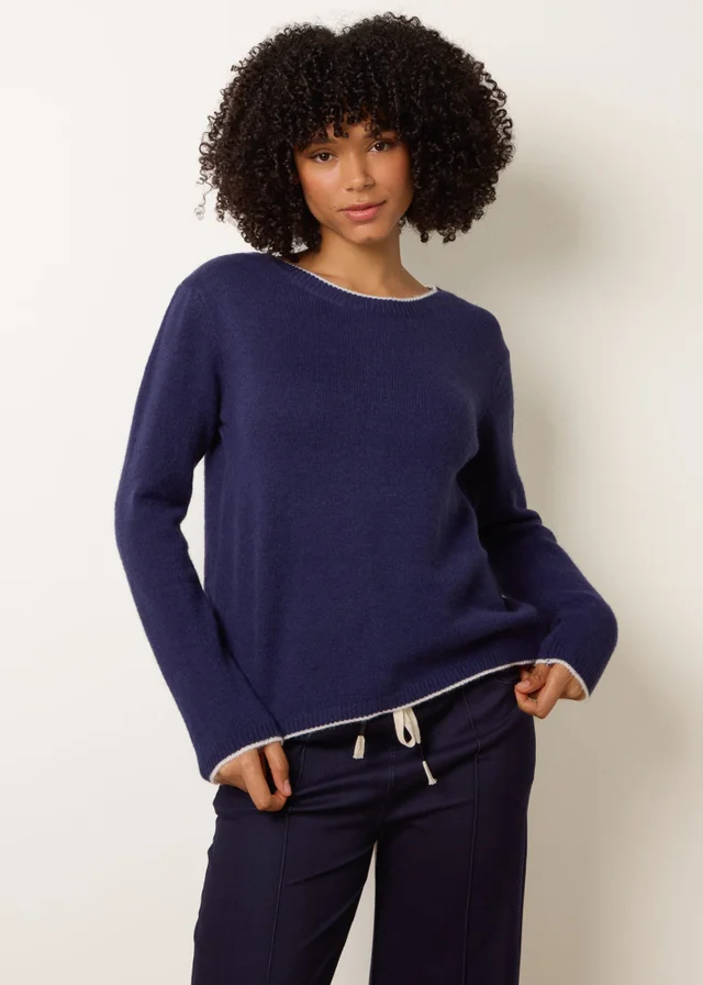 Blue Vanilla Navy Back Bow Jumper