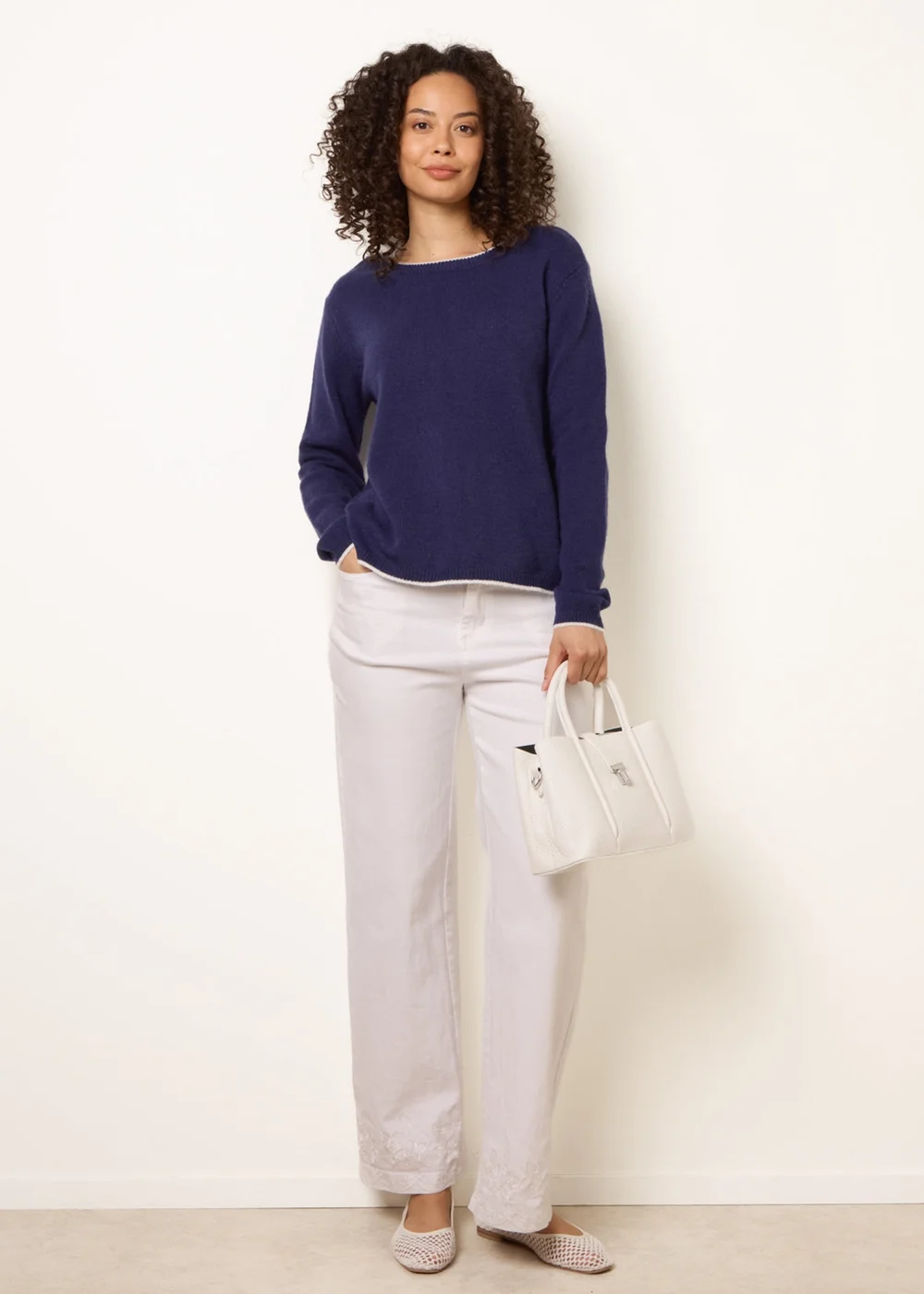 Blue Vanilla Navy Back Bow Jumper - S/M Image 4